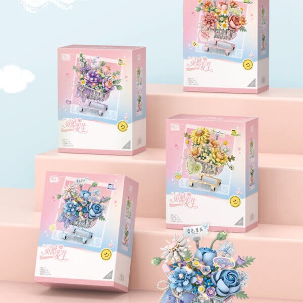 LOZ微型積木推車花禮