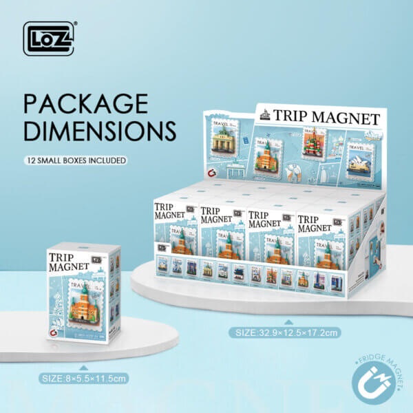 LOZ微型積木旅行磁鐵冰箱貼隨機出貨